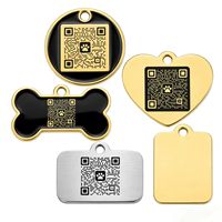 Collar de Metal Grabado con Láser Personalizado, Placa de Identificación para Mascotas Lisa y Personalizable, Colgante de Acero Inoxidable con Revestimiento de Aluminio y Logotipo