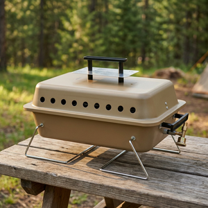 Modern Steel Folding Portable Gas <b>BBQ</b> Grill Smoker Function 2.5KW Power Piezo Ignition Oxygen Depletion Safety Device CE - Product Image 3