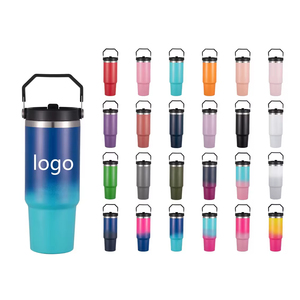 Custom Logo Portable 20oz 25oz 30oz Outdoor Travel Tumbler Stainless Steel Vacuum Insulated Tumbler <b>with</b> Lid <b>Straw</b> Handle - Product Image 2