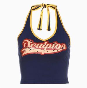 Customized Cheerleading <strong>Crop</strong> <strong>Tops</strong> Women's <strong>Navy</strong> <strong>Blue</strong> Georgette Floral Printed <strong>Crop</strong> <strong>Top</strong> with Sharara and Jacket Co-ord Set - Product Image 1