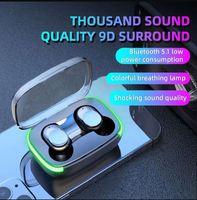 Écouteurs sans fil TWS Y60 Air Fone BT, écouteurs stéréo, écouteurs intra-auriculaires avec contrôle tactile, pour téléphone portable