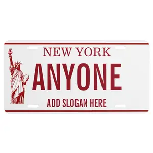 Ímã de estanho em relevo de nova york, mini placa de alumínio com ímã