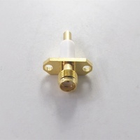 Connecteur coaxial RF audio 50 Ohms en laiton plaqué or pour prise femelle à bride 2 trous, avec isolation étendue de 10 mm pour connexions filaires sur PCB