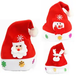 定制个性化添加名称圣诞帽帽Pom-pom印花刺绣标志保暖天鹅绒黑色蓝色红色绿色冬季圣诞老人帽子