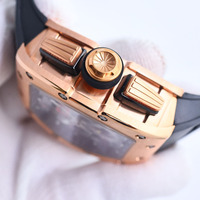Reloj cronógrafo de alta gama para hombre en oro rosa con cristal de zafiro, reloj deportivo multifunción