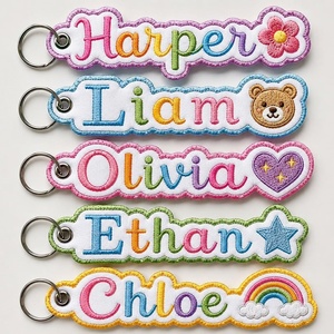Porte-clés brodés personnalisés de haute qualité, porte-clés brodés double face, porte-clés mignons de dessins animés, personnalisés pour les cadeaux promotionnels - Product Image 3