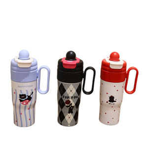 Vaso Térmico de Acero Inoxidable 304 con Aislamiento al Vacío, Diseño Portátil con Doble Pajita, Estampado de Dibujos Animados de Alto Valor, Mantiene la Temperatura de 12 a <span class=keywords><strong>24</strong></span> <span class=keywords><strong>Horas</strong></span> - Product Image 2