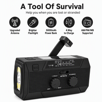 5000mAh Portable NOAA Alert Radio with USB Rechargeable Battery for Hurricane Season Preparedness