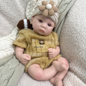 Prototipo sin pintar/pintado Cuddle Boy <span class=keywords><strong>silicona</strong></span> completa Reborn Baby Doll <span class=keywords><strong>molde</strong></span> lavable boca abierta juguete Reborn Collector escultura - Product Image 1