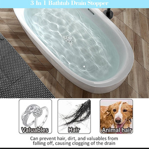 <span class=keywords><strong>Válvula</strong></span> de <span class=keywords><strong>desagüe</strong></span> emergente de cobre estándar estadounidense para bañera con filtro, diseño moderno y sencillo para accesorios de baño. - Product Image 2