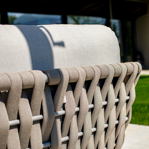 Ensemble de meubles de patio extérieur moderne, confortable, <span class=keywords><strong>en</strong></span> <span class=keywords><strong>rotin</strong></span>, avec coussin <span class=keywords><strong>en</strong></span> tissu épais pour hôtels, terrasses au bord de la piscine, canapé - Product Image 6