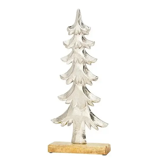 Ornamento di natale scultura di albero in metallo da tavolo Base in legno renna decorazione natalizia sculture di decorazioni per Festival di lusso