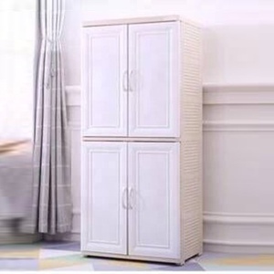 Armadio Organizzatore Salvaspazio per Soggiorno con Doppia Porta a 2 Livelli in Plastica da 60cm - Product Image 4