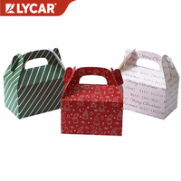 Scatola con Manico in Carta Kraft per Natale, Confezione Regalo per Alimenti, Torte, Caramelle, Biscotti e Pasticceria