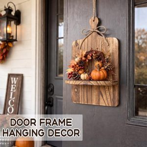 Wooden Wall Mounted Shelf With Shelf For <b>Kitchen</b> Living Room <b>Storage</b> Dried Flower Vase Display <b>Rack</b> Rectangle Solid Wood - Product Image 3