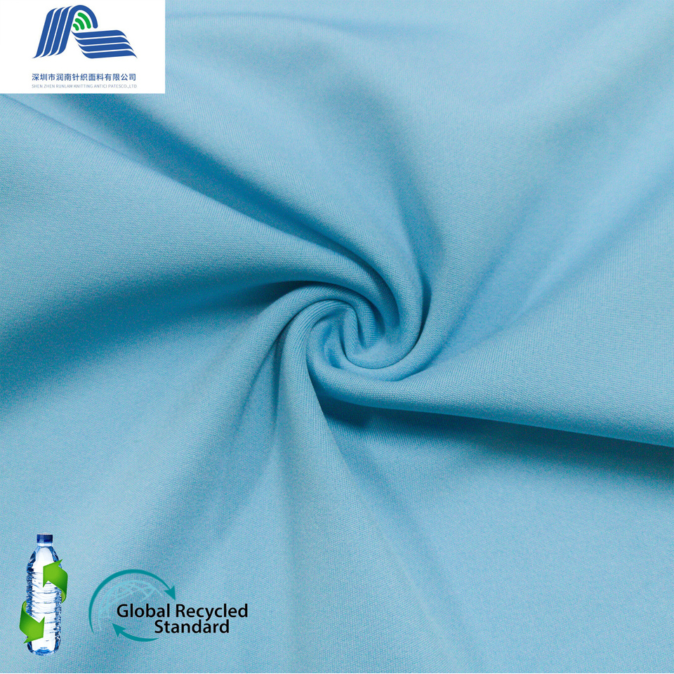 Fabrics for Men Shirts Recycled 82% Polyester 18% Elastane Spandex Fabric for TShirt Leggings Swimsuits