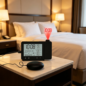 Reloj Despertador con Proyección Digital Islámica, Azan Musulmán, Proyector <span class=keywords><strong>de</strong></span> Pared con Dirección Qibla y 5 Horarios <span class=keywords><strong>de</strong></span> Oración Diarios - Product Image 4