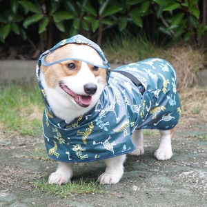 Großhandel Sommer Frühling Hunde PU-Leder Regenmantel mit Kapuze Wasserdicht Freizeit Outdoor Aktiv Alle Jahreszeiten Haustierkleidung - Product Image 4