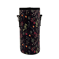 Wasserflaschen-Tragetasche Schwarz Neopren Wasserflaschenhalter Gurt Hülle Becherhalter Wasserflaschentasche Trägerbeutel mit Gurt