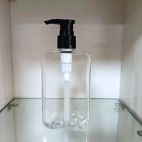 200ml 300ml ambre clair pompe cosmétiques carré shampooing bouteilles distributeur liquide savon emballage en plastique shampooing bouteille
