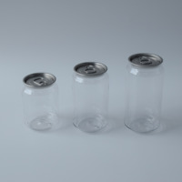 Bouteille en PET transparente avec bouchon à languette, couvercle en aluminium, plusieurs tailles, conception personnalisée pour l'emballage de boissons