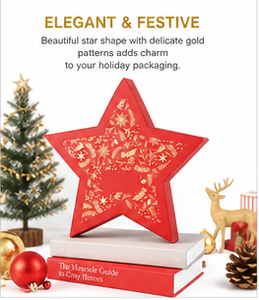 Custom Red Star Shaped Lid and Base Gift <b>Box</b> with Clear Window Rigid Cardboard <b>Christmas</b> Blind <b>Box</b> Mystery Packaging - Product Image 4