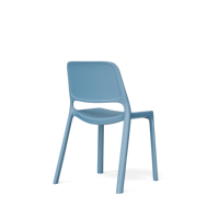 Chaise de visiteur de bureau étroite monobloc en PP moulé gris, blanc et bleu, empilable, certifiée BIFMA, capacité de charge 300 LBS