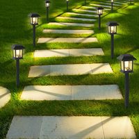 Lampe solaire LED d'extérieur étanche pour pelouse, blanc chaud 3500K, angle de faisceau 360°, contrôle sans fil, batterie, plastique, jardin/cour
