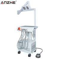 Unidad Dental Portátil con Lámpara LED, Unidad Dental Móvil con Lámpara LED y Compresor de Aire Silencioso Integrado para Clínica