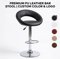 Chaise de bar pivotante en acier pour salle à manger et cuisine, avec repose-pieds et pieds en métal coloré, tabourets de bar en PU pour restaurant