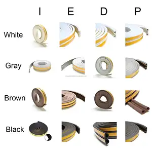 E Profile 9*4mm Bande de caoutchouc Profil de joint de porte, joint de porte de fenêtre auto-adhésif