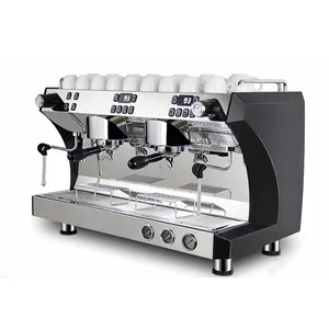 De gros machine à café automatique-Machine à café professionnelle de luxe en acier inoxydable, restaurant italien, appareil électrique