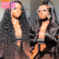 Perruques en cheveux naturels bouclés bruts vietnamiens et birmans, avec dentelle HD, cheveux humains vierges espagnols bouclés, sans colle, non traités, 30 pouces