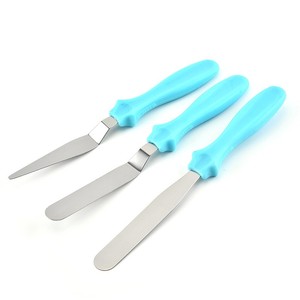 Spatola per crema in acciaio inossidabile coltello per burro con manico in plastica set di spatole per decorare torte e glassa - Product Image 5