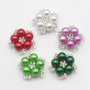 Broches de perlas de diamantes de imitación de aleación para niñas, estilo coreano directo de fábrica