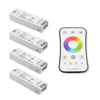 Contrôleur de variateur d'intensité RGB CCT V3 DC12V 24V 3 canaux 2.4G RF pour bande LED avec télécommande, charge maximale 288W