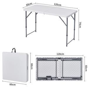 <span class=keywords><strong>Mesa</strong></span> Rectangular de Plástico de <span class=keywords><strong>Altura</strong></span> Ajustable para Exteriores, Estilo Moderno, para Picnic, Bodas, Fiestas, Eventos y Banquetes - Product Image 2