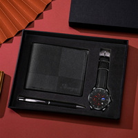 Coffret cadeau d'affaires pour la Saint-Valentin, montre pour homme, lunettes de soleil, ceinture, portefeuille, coffret cadeau de Noël, coffret montre à quartz pour homme