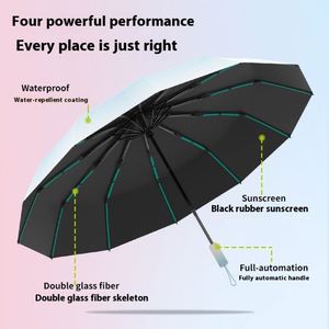 Parapluie pliable haut de gamme pour femme, 60 baleines, dégradé, entièrement automatique, anti-UV, protection solaire, pour jours ensoleillés et pluvieux, idéal pour les voyages - Product Image 5