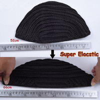 Leeons vente en gros de cheveux élastiques noirs tressés au crochet bonnet de perruque pour la fabrication de perruques taille moyenne bretelles réglables