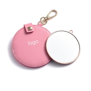 กระเป๋าใส่ของจุกจิก PU สุดฮิต พร้อมพวงกุญแจกระจกแต่งหน้าด้านเดียว ตกแต่งด้วยสติกเกอร์อีพ็อกซี่แฟชั่น - Product Image 2