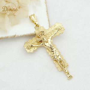 3 тона 14K Oro ламинадо Виктория распятие Иисус крест подвеска Религиозные ювелирные изделия христианские для мужчин - Product Image 4