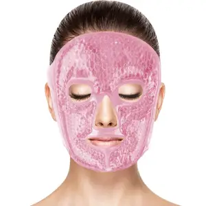 Многоразовая Красивая Холодная Горячая гелевая маска для лица, компрессорная охлаждающая многоразовая гелевая маска из бусин с мягкой плюшевой основой
