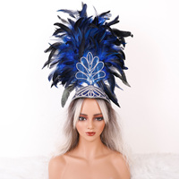 Serre-tête personnalisable multicolore en plumes moelleuses avec décorations de sequins, doux et confortable pour le carnaval, Halloween, la samba et les bals