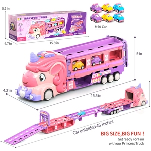 Nuevo superventas juguetes de Navidad niñas princesa unicornio fricción <span class=keywords><strong>juguete</strong></span> vehículo plegable transformación ranura coche <span class=keywords><strong>juguete</strong></span> para niños - Product Image 6