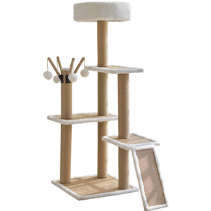 Hot Sale Natural Wood <b>Cat</b> Furniture <b>Scratch</b> <b>Post</b> House Condo Tower <b>Cat</b> <b>Tree</b> - Product Image 1