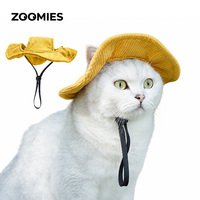 Chapeau de soleil réglable en velours côtelé pour animaux de compagnie avec ouverture pour les oreilles, chapeau bob pour chiens et chats, accessoires d'été pour animaux de compagnie en gros