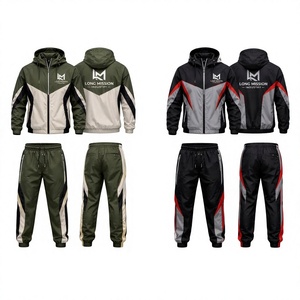 Chándal con Capucha para Hombre Long Mission, Manga Larga, Diseño Color Block, Ropa Deportiva Casual, Transpirable, Corte Regular, 100% Algodón, Invierno - Product Image 3