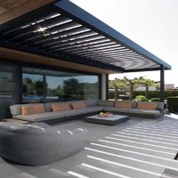 Fabrication d'espaces de vie extérieurs Pergolas à persiennes étanches en aluminium traité thermiquement avec revêtement en poudre LED Design moderne