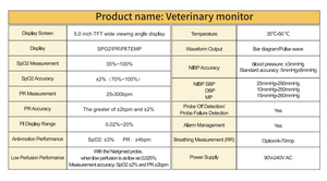 Veterinary Multi-Parameter Monitor SpO2 NIBP Patient Monitor for Dog Cat <b>Animal</b> Clinic Hospital - Product Image 5